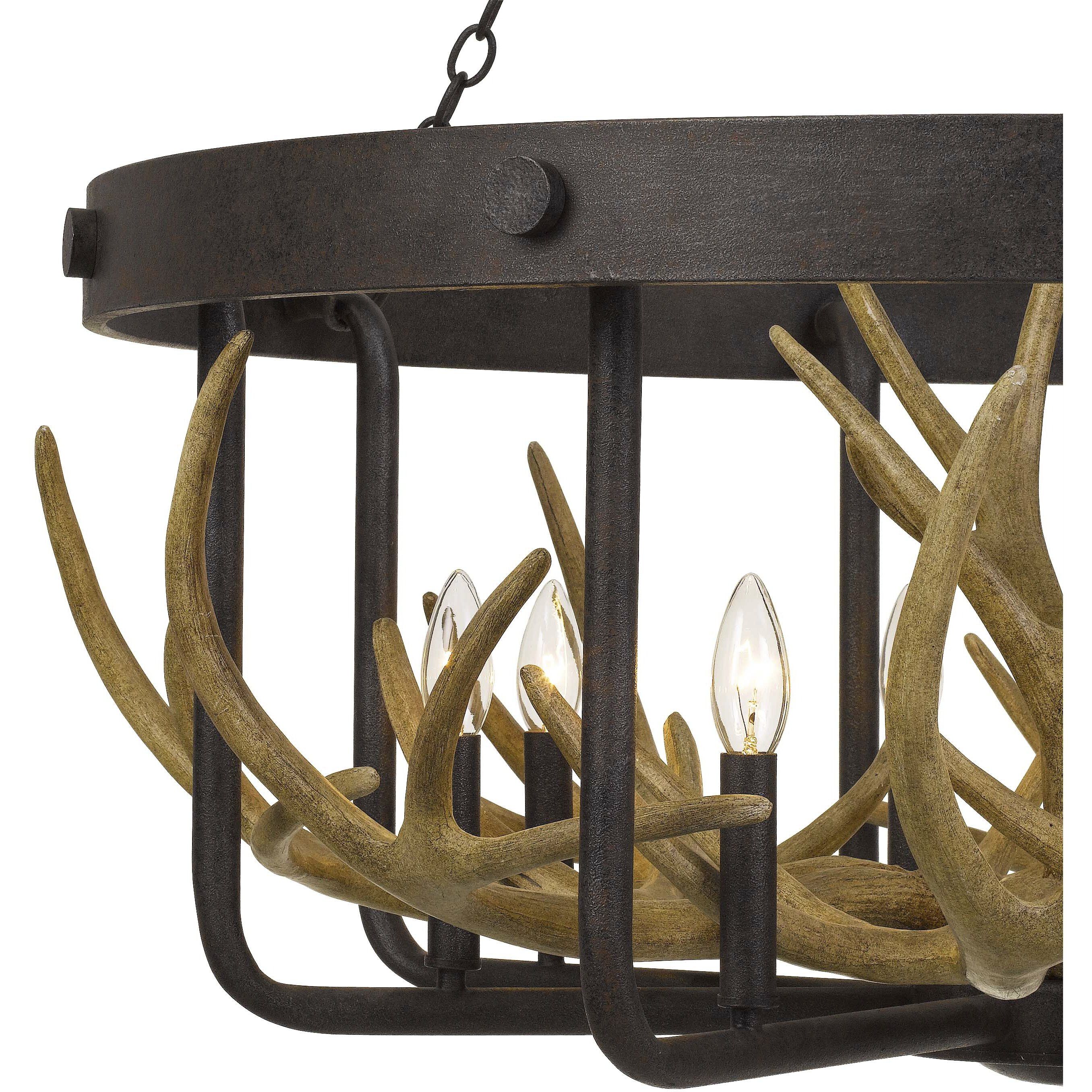 Angelo 8 Light 35 inch Iron Chandelier Ceiling Light, Antler