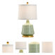 Chelsea House 26 inch 100.00 watt Green/White Glaze/Antique Gold Leaf Table Lamp Portable Light