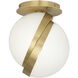 Michael Berman Brut 1 Light 7 inch Modern Brass Flushmount Ceiling Light