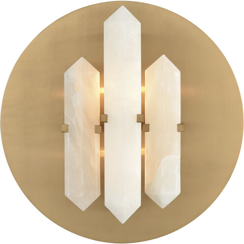 Annees Folles 2 Light 14 inch Natural with Aged Brass Sconce Wall Light