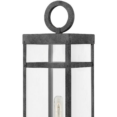Open Air Porter LED 23 inch Aged Zinc Outdoor Post Mount Lantern, Estate Series