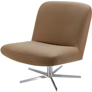Harpiste Upholstery: Medium Brown; Base: Metallic - Silver Swivel Chair