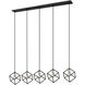 Vertical 5 Light 54 inch Matte Black and Brushed Nickel Linear Chandelier Ceiling Light