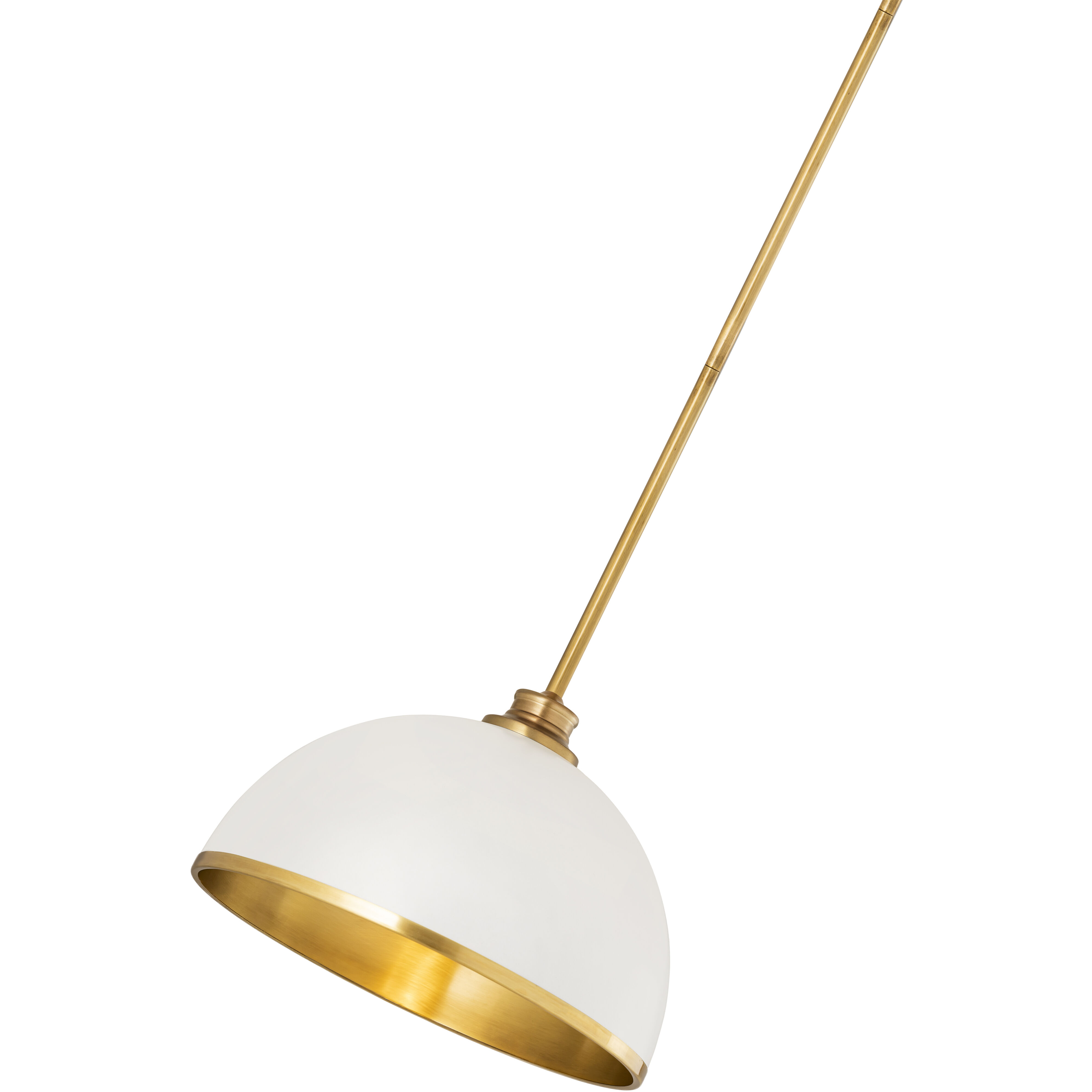 Landry 1 Light 14 inch Matte White and Rubbed Brass Pendant Ceiling Light