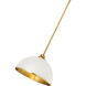 Landry 1 Light 14 inch Matte White and Rubbed Brass Pendant Ceiling Light