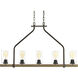 Barnes Mill 5 Light 38 inch Antique Bronze Linear Chandelier Ceiling Light