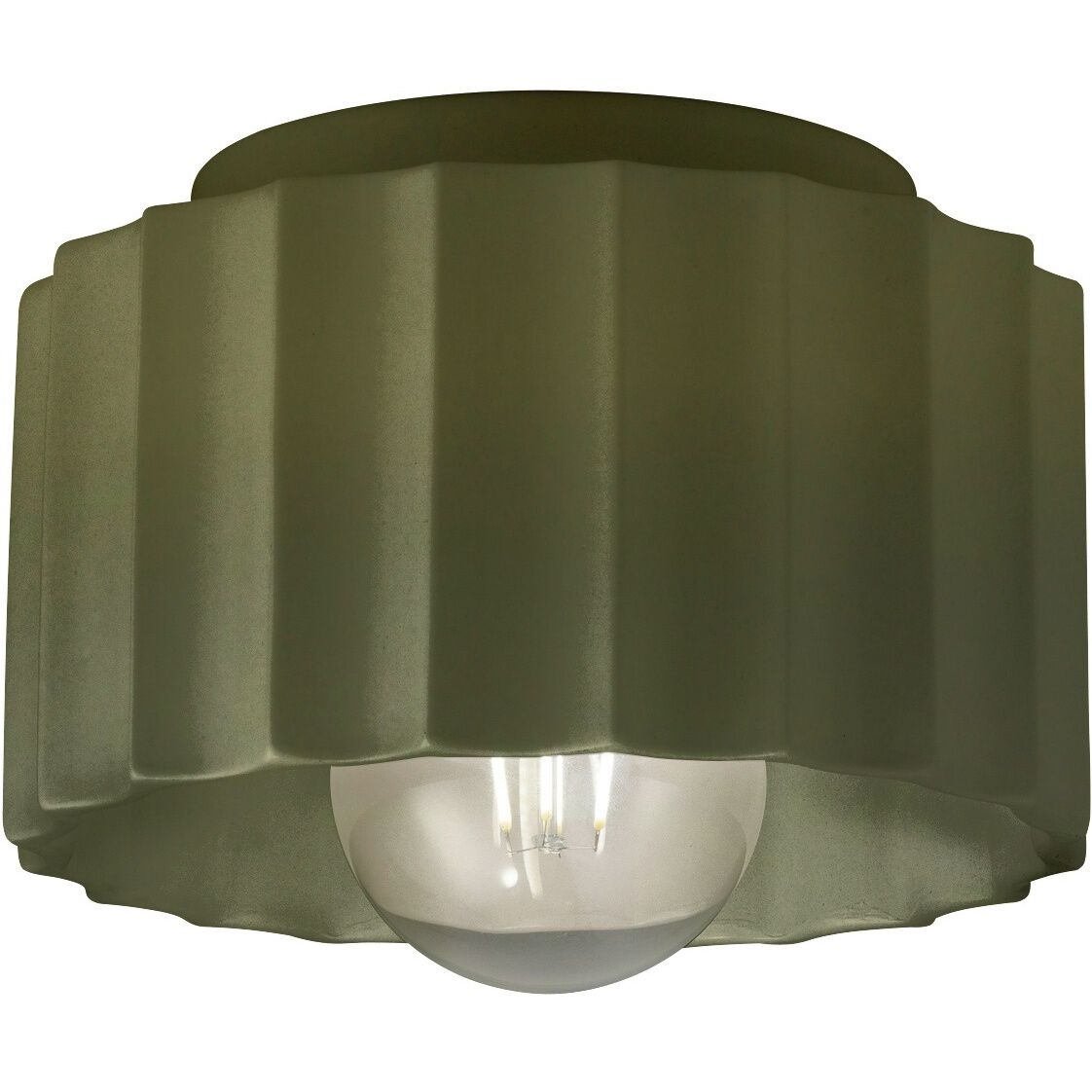 Radiance 1 Light 8 inch Matte Green Flush Mount Ceiling Light