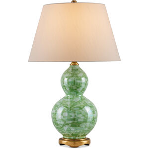 Eau de Nil 28.25 inch 150 watt Green/Textured Antique Gold Leaf Table Lamp Portable Light