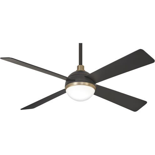 Orb 54 inch Soft Brass with Brushed Carbon Blades Ceiling Fan in Brushed Carbon/Soft Brass