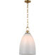 Chapman & Myers Andros LED 12 inch Antique-Burnished Brass Pendant Ceiling Light in White Glass, Large