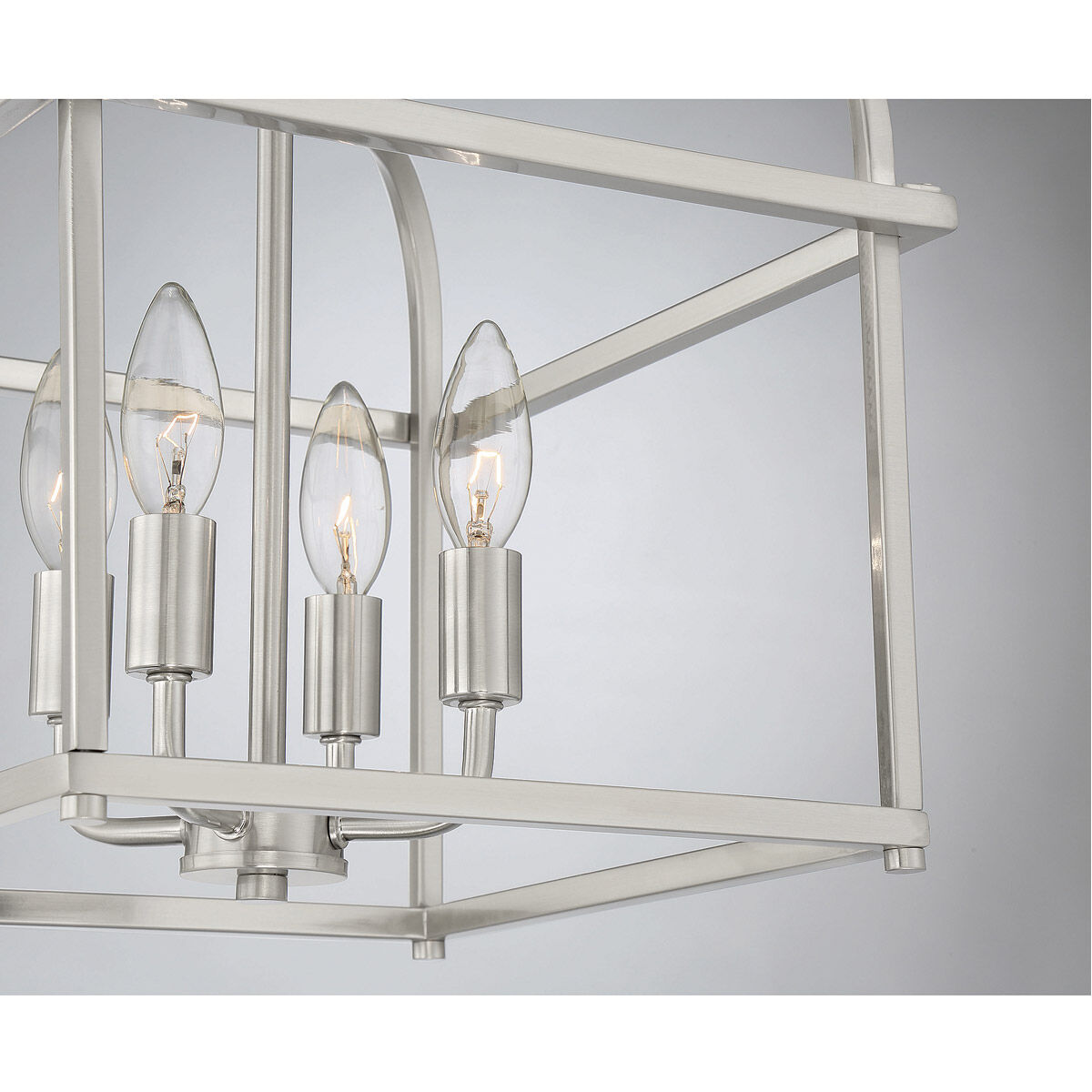 Transitional 4 Light 12 inch Brushed Nickel Semi-Flush Ceiling Light