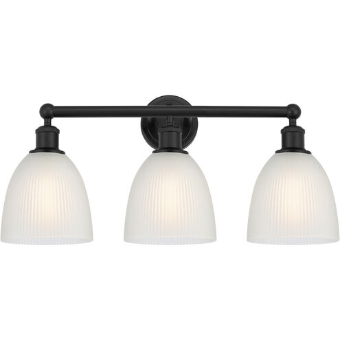 Edison Castile 3 Light 24 inch Matte Black Bath Vanity Light Wall Light in White