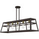 Schofield 5 Light 40 inch Bronze with Antique Brass Accents Linear Chandelier Ceiling Light