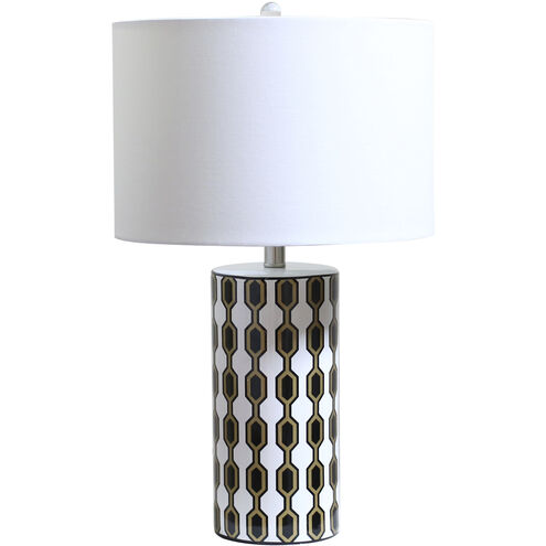 Canada 25 inch 100 watt Black and White Table Lamp Portable Light