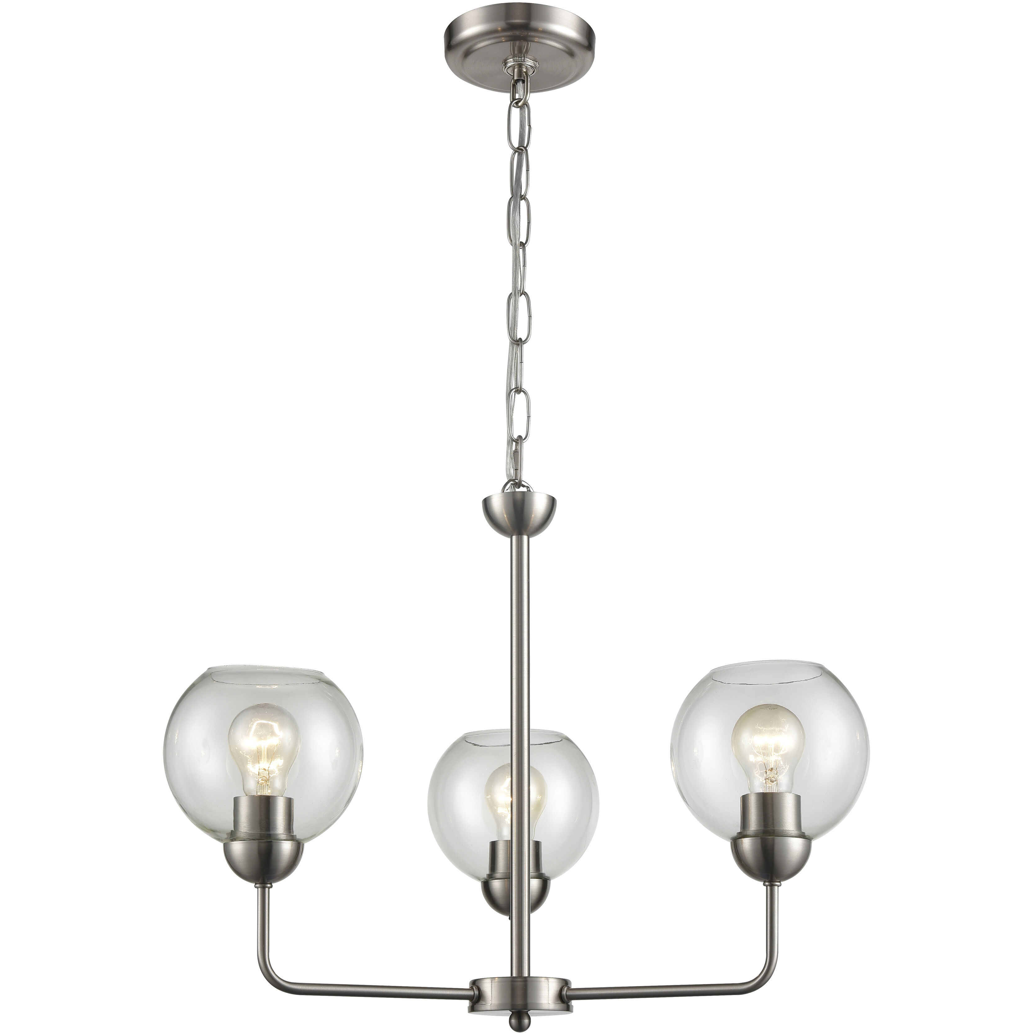 Astoria 3 Light 23 inch Brushed Nickel Chandelier Ceiling Light