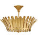 Reina 3 Light 20 inch Distressed Brass Semi-flush Mount Ceiling Light