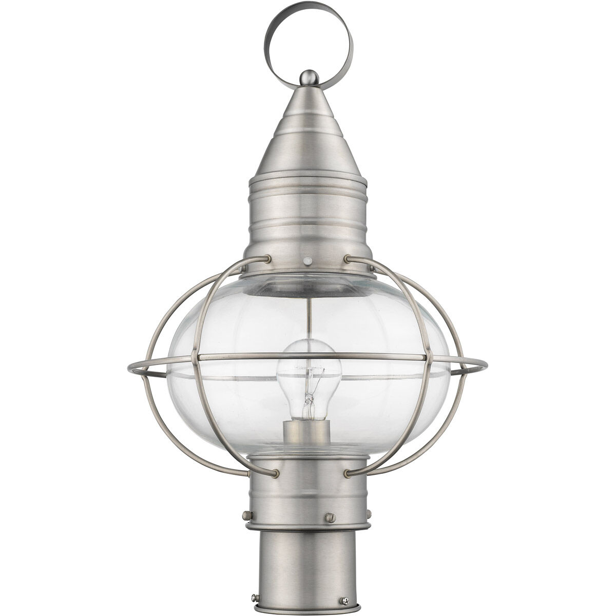 Newburyport 1 Light 20 inch Brushed Nickel Outdoor Post Top Lantern
