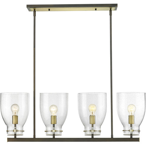 Shelby 4 Light 40 inch Oil Rubbed Bronze and Antique Brass Chandelier Ceiling Light