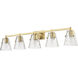 Analia 5 Light 45.75 inch Modern Gold Vanity Wall Light