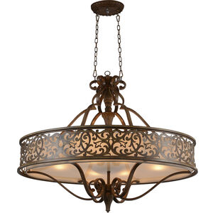 Nicole 6 Light 39 inch Brushed Chocolate Drum Shade Chandelier Ceiling Light