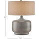 Alameda 23 inch 75 watt Gray and Polished Brass Table Lamp Portable Light
