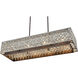Barclay 8 Light 40 inch Weathered Zinc with Matte Silver Linear Chandelier Ceiling Light