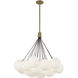 Bolla LED 28 inch Brushed Gold Chandelier Ceiling Light in Matte Opal Glass