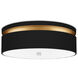 Serenity 1 Light 18.5 inch Satin Black and Contemporary Gold with White Flush Mount Ceiling Light