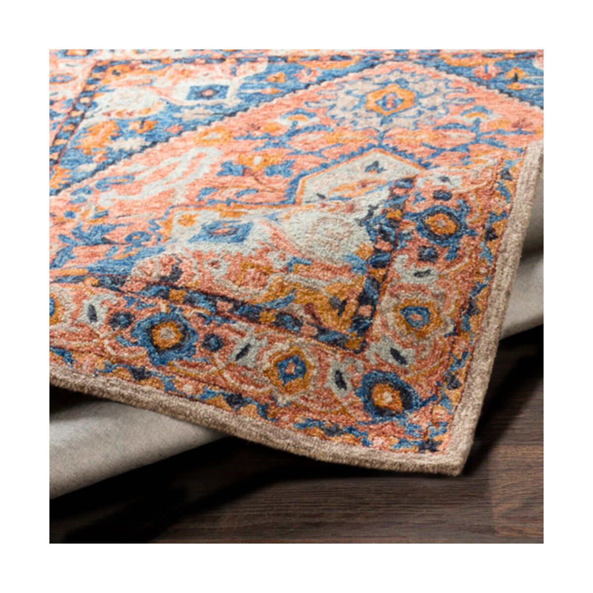 Panipat 90 X 60 inch Camel/Clay/Bright Blue/Dark Blue/Taupe/Light Gray Rugs, Rectangle