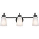 Erma 3 Light 23 inch Black Bath Vanity Light Wall Light, 3 Arm