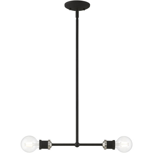 Lansdale 2 Light 14 inch Black with Brushed Nickel Accents Linear Chandelier Ceiling Light