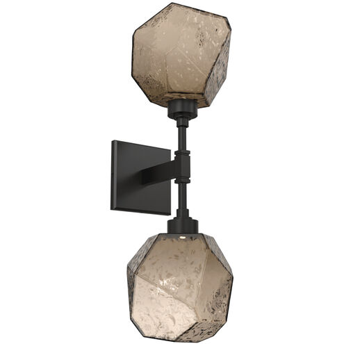 Gem LED 6.5 inch Matte Black Indoor Sconce Wall Light in Bronze, 2700K LED, Double