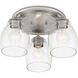 Winsley 3 Light Brushed Nickel Semi Flush Ceiling Light