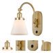 Franklin Restoration Cone LED 6.25 inch Satin Gold Sconce Wall Light in Matte White Glass