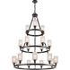 Ballston Saloon 18 Light 40 inch Matte Black Chandelier Ceiling Light in Incandescent, Matte White Glass, Ballston