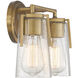Sacremento 2 Light 14 inch Warm Brass Vanity Light Wall Light, Essentials