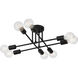 Nova 8 Light 20 inch Matte Black Semi Flush Ceiling Light