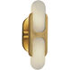 Odin 2 Light 14 inch Vintage Brass ADA Wall Sconce Wall Light in Vintage Brass and Alabaster