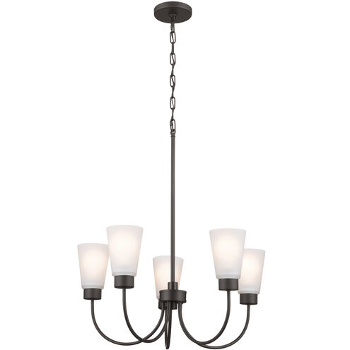 Erma 5 Light Olde Bronze Chandelier Ceiling Light, Medium, 1 Tier