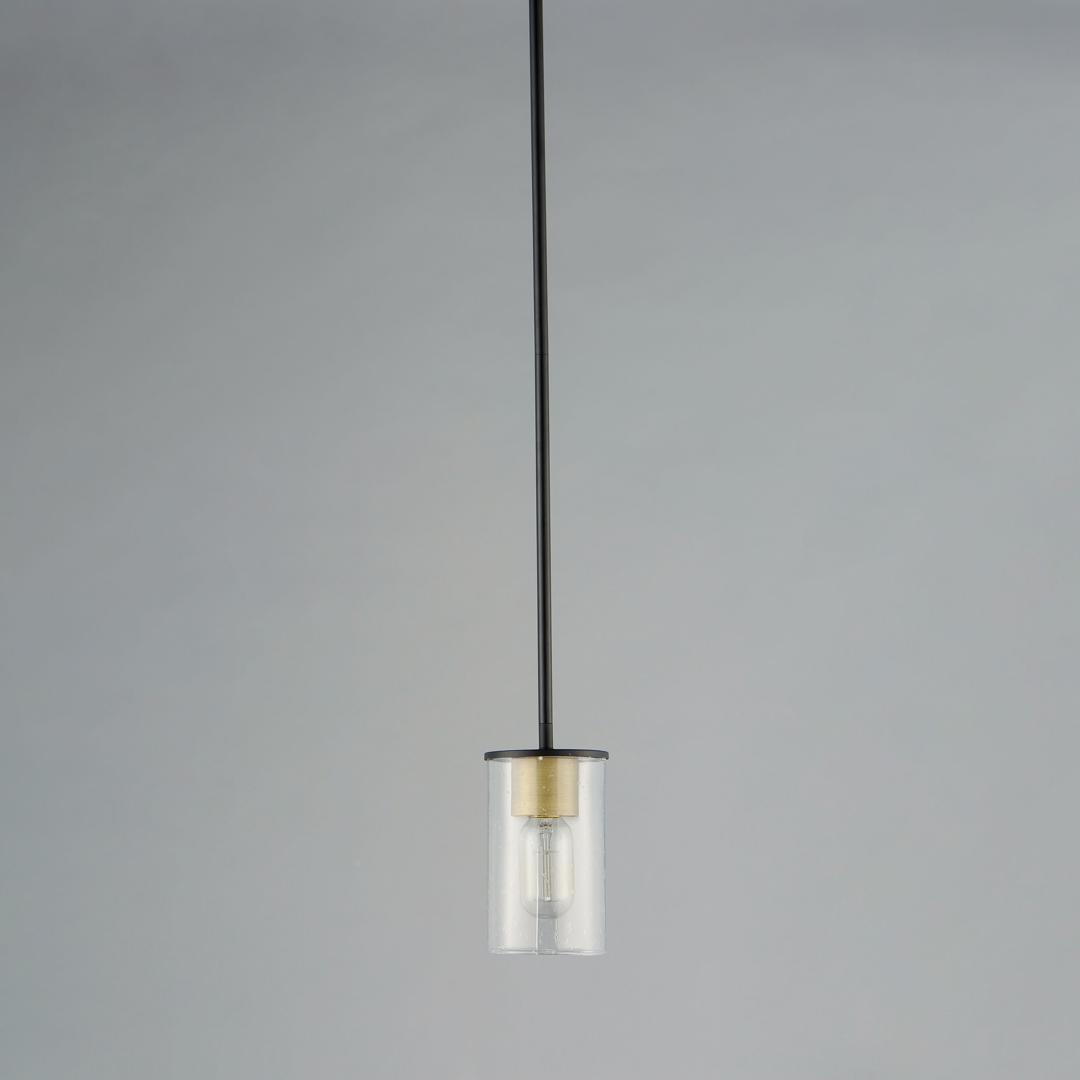 Sleek 1 Light 4 inch Antique Brass/Black Mini Pendant Ceiling Light in Antique Brass and Black