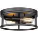 Canada 2 Light 12 inch Black Flush Mount Ceiling Light