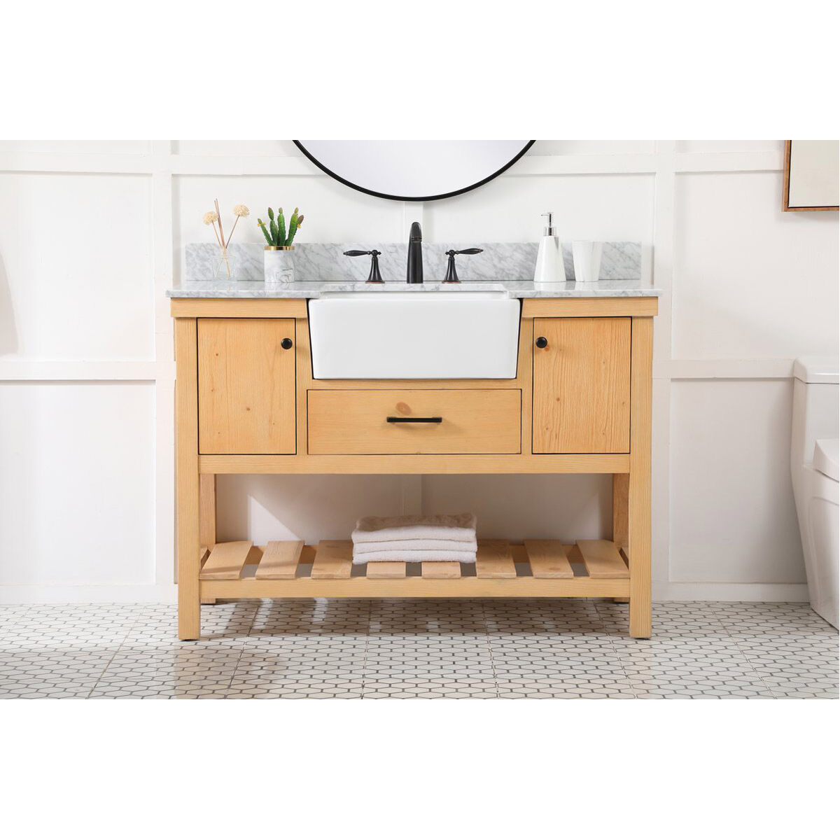 Clement 48 X 22 X 34 inch Natural Wood Bathroom Vanity Cabinet