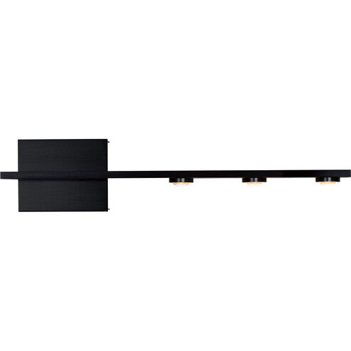 Aurora 3 Light Satin Brushed Black Wall Sconce Wall Light