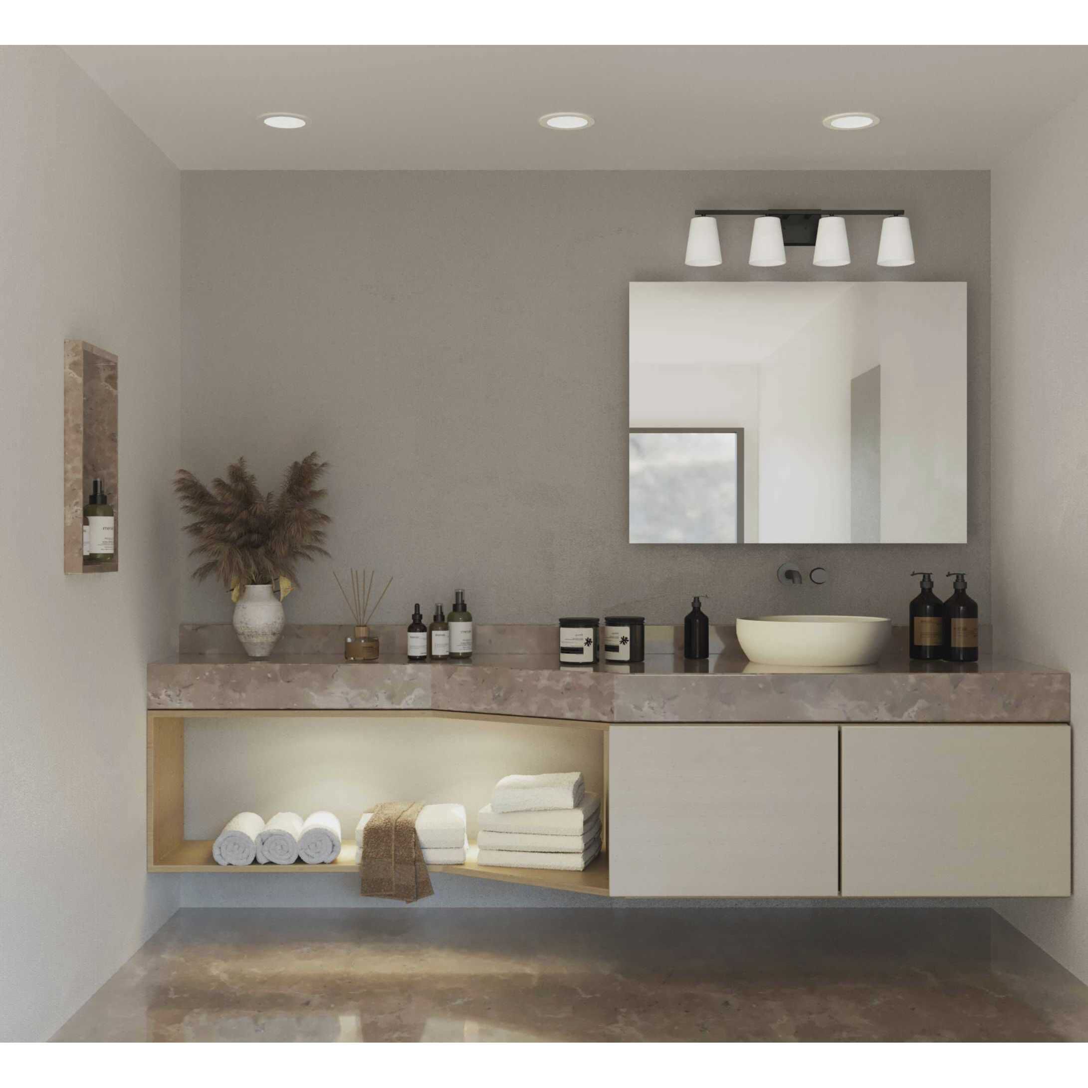 Vertex 4 Light 29 inch Matte Black Bath Light Wall Light