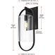 Jaxson 1 Light 24 inch Black Outdoor Wall Sconce