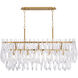 Glassara 8 Light 48 inch Legacy Brass Linear Chandelier Ceiling Light