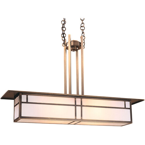 Huntington 2 Light 35 inch Satin Black Island Pendant Ceiling Light in Tan, Double T-Bar Overlay