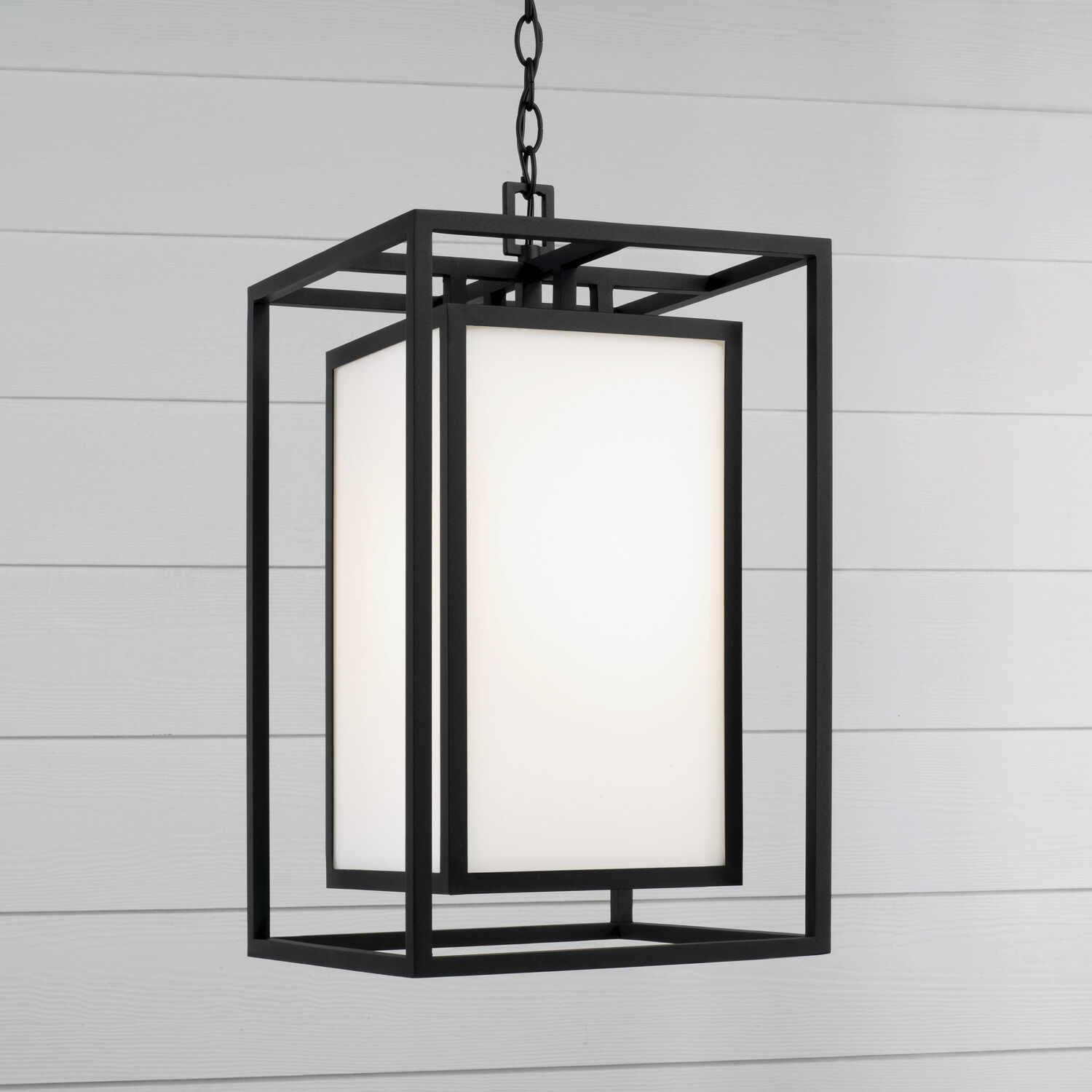 Aiden 1 Light 12.5 inch Black Outdoor Hanging Lantern