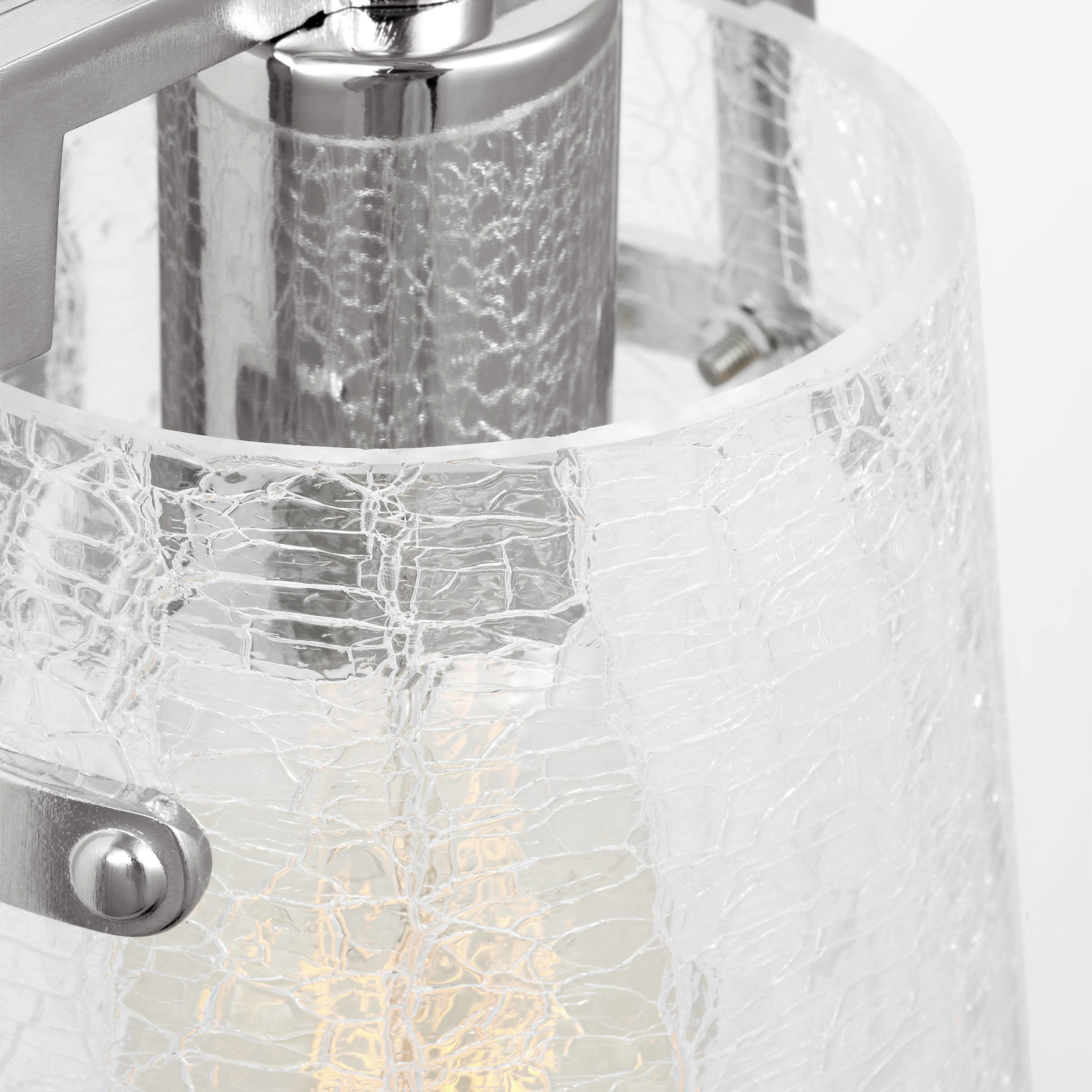 Drew & Jonathan Crofton 1 Light 5.25 inch Chrome Sconce Wall Light in Clear Crackle Glass, Small