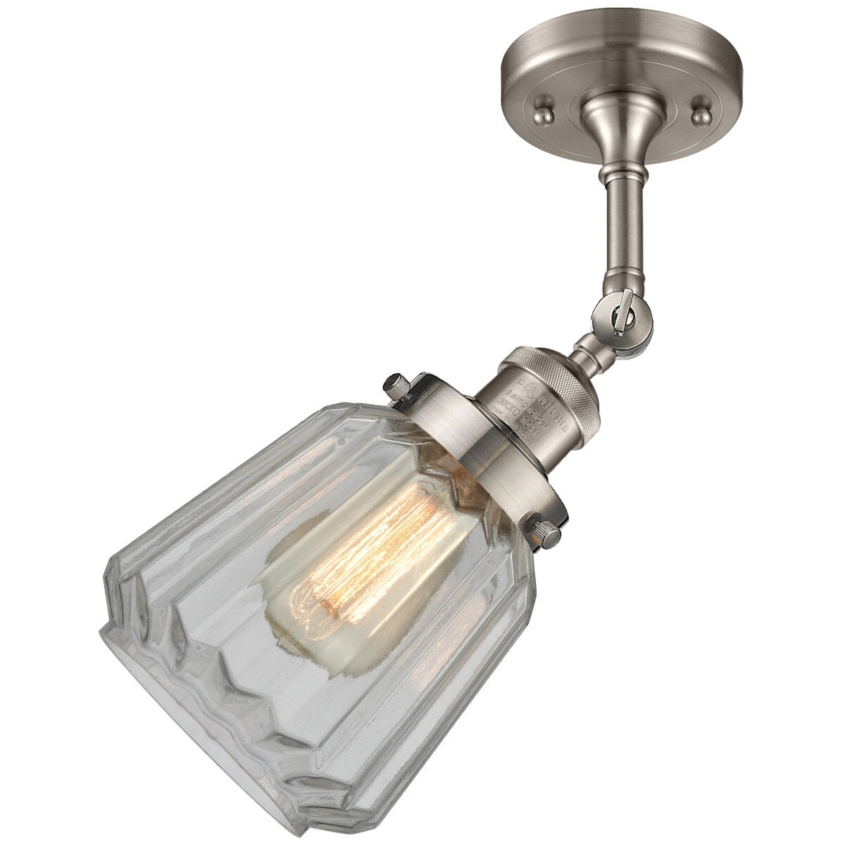 Franklin Restoration Chatham LED 6 inch Brushed Satin Nickel Sconce Wall Light in Clear Glass, Franklin Restoration
